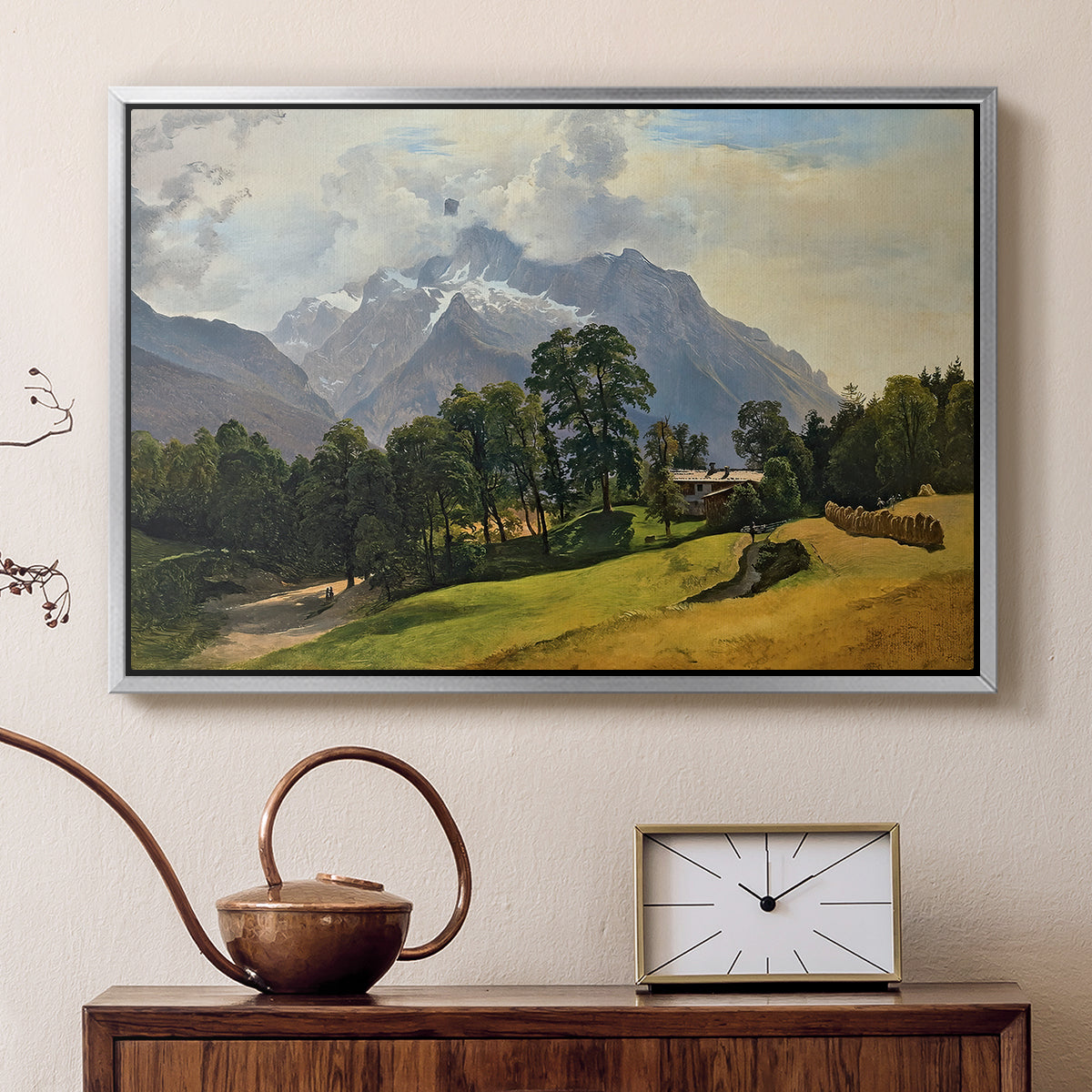 Mountains in Berchtesgaden - Floater Framed Canvas Print