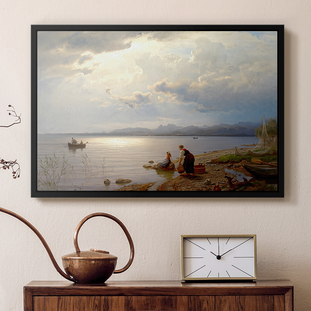 On the Banks of the Chiemsee, 1871 - Floater Framed Canvas Print