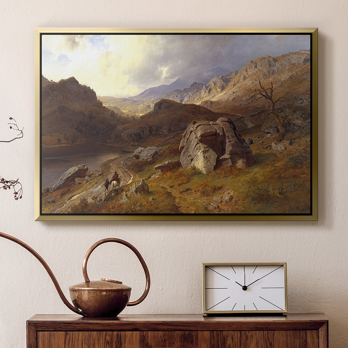 Lledr Valley in Wales, 1864 - Floater Framed Canvas Print