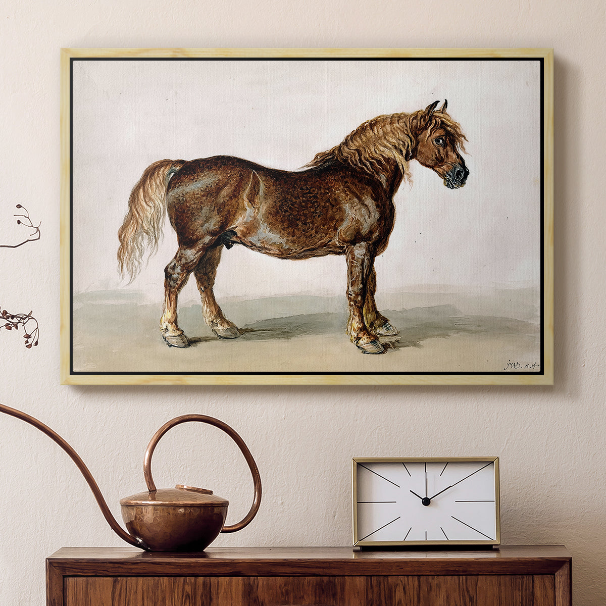 A Cart-Horse - Floater Framed Canvas Print