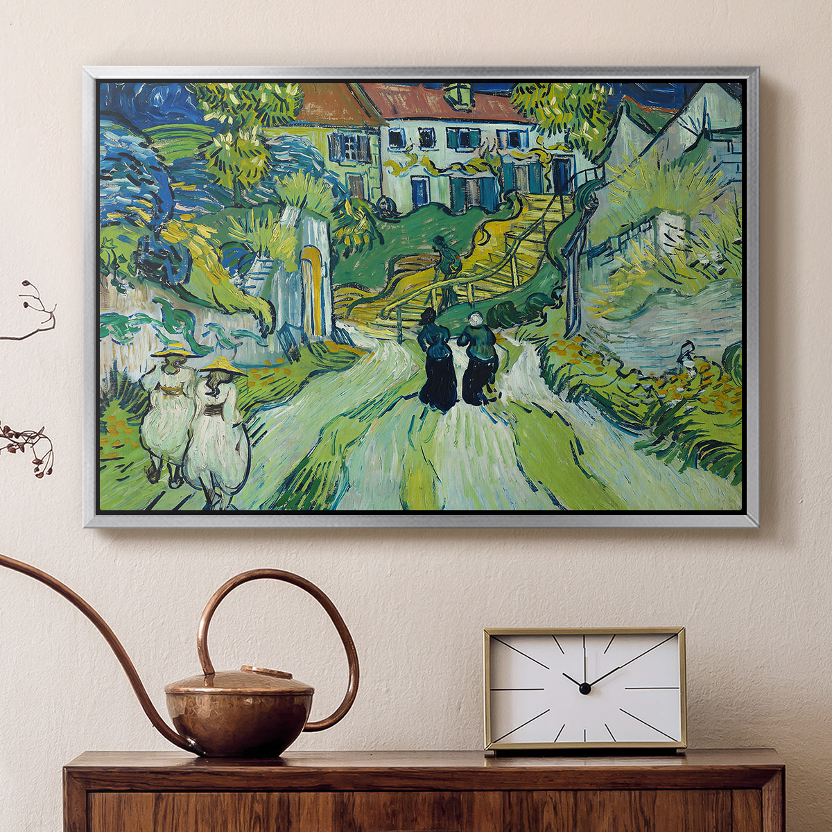 Stairway at Auvers, 1890 - Floater Framed Canvas Print
