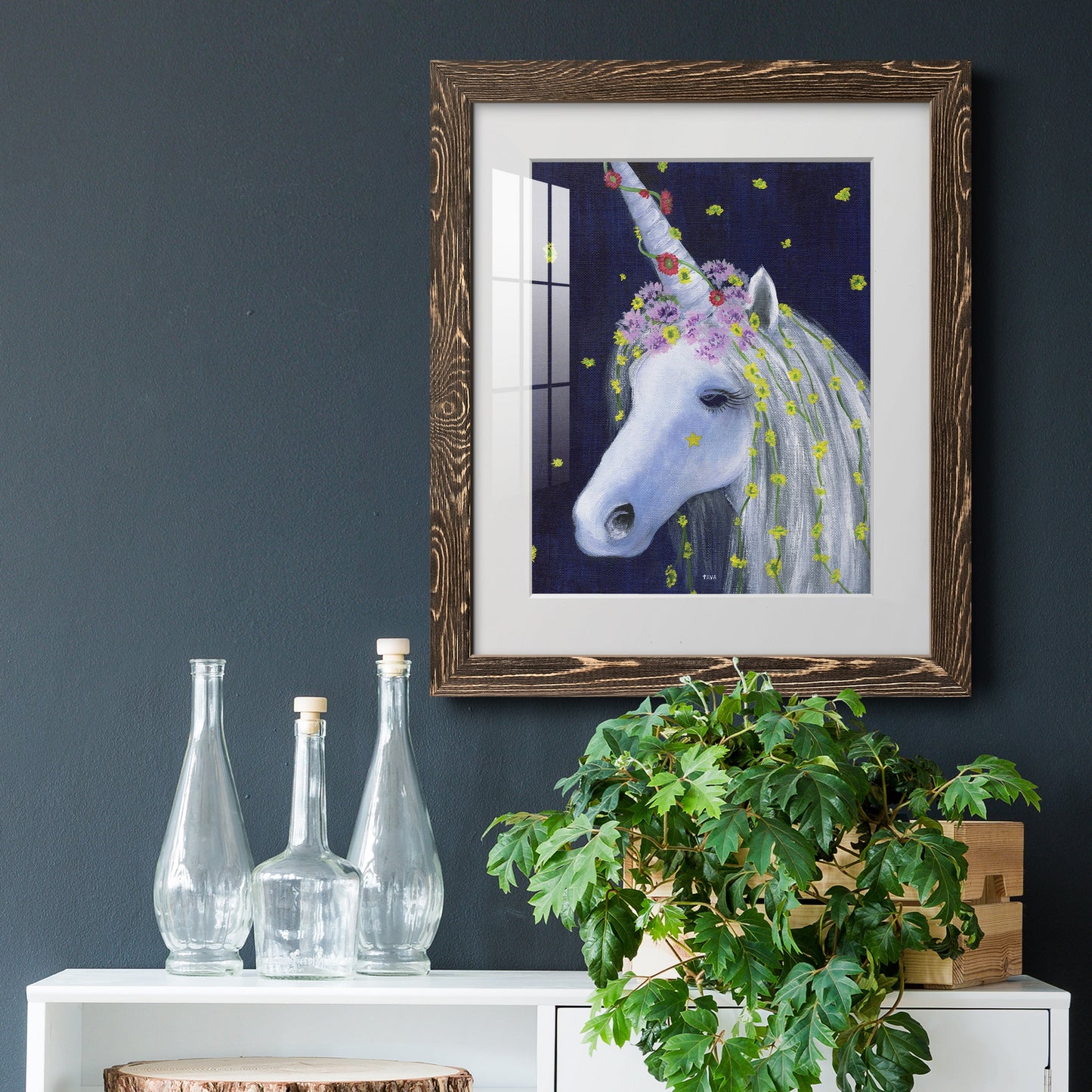 Unicorn IV - Premium Framed Print - Distressed Barnwood Frame - Ready to Hang