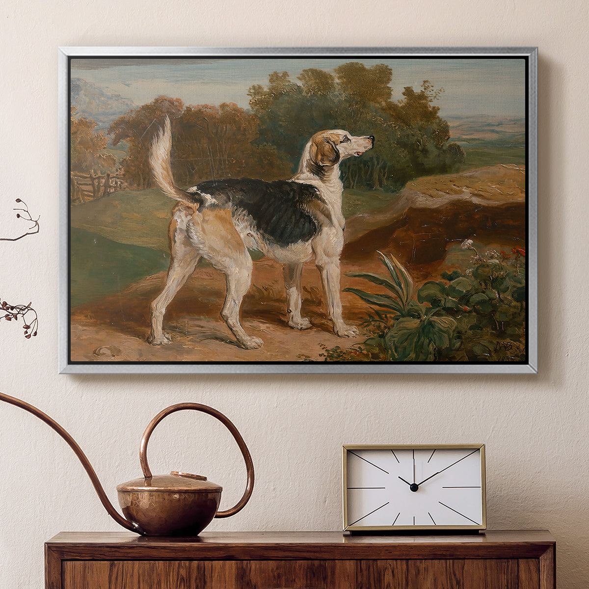 Ravager, One of the Lambton Hounds, 1835 - Floater Framed Canvas Print