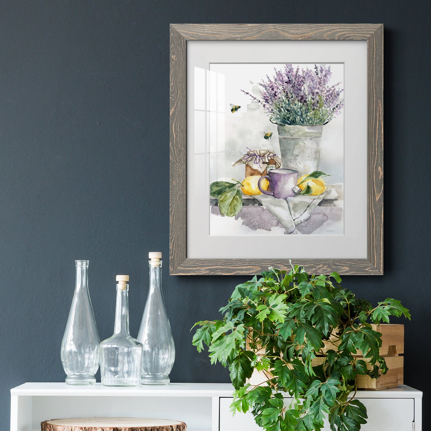 Lavender Lemon and Honey Tea - Premium Framed Print - Distressed Barnwood Frame - Ready to Hang