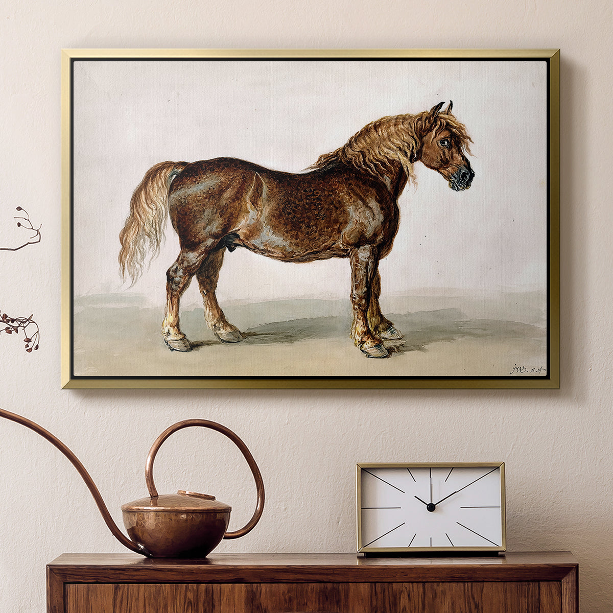 A Cart-Horse - Floater Framed Canvas Print