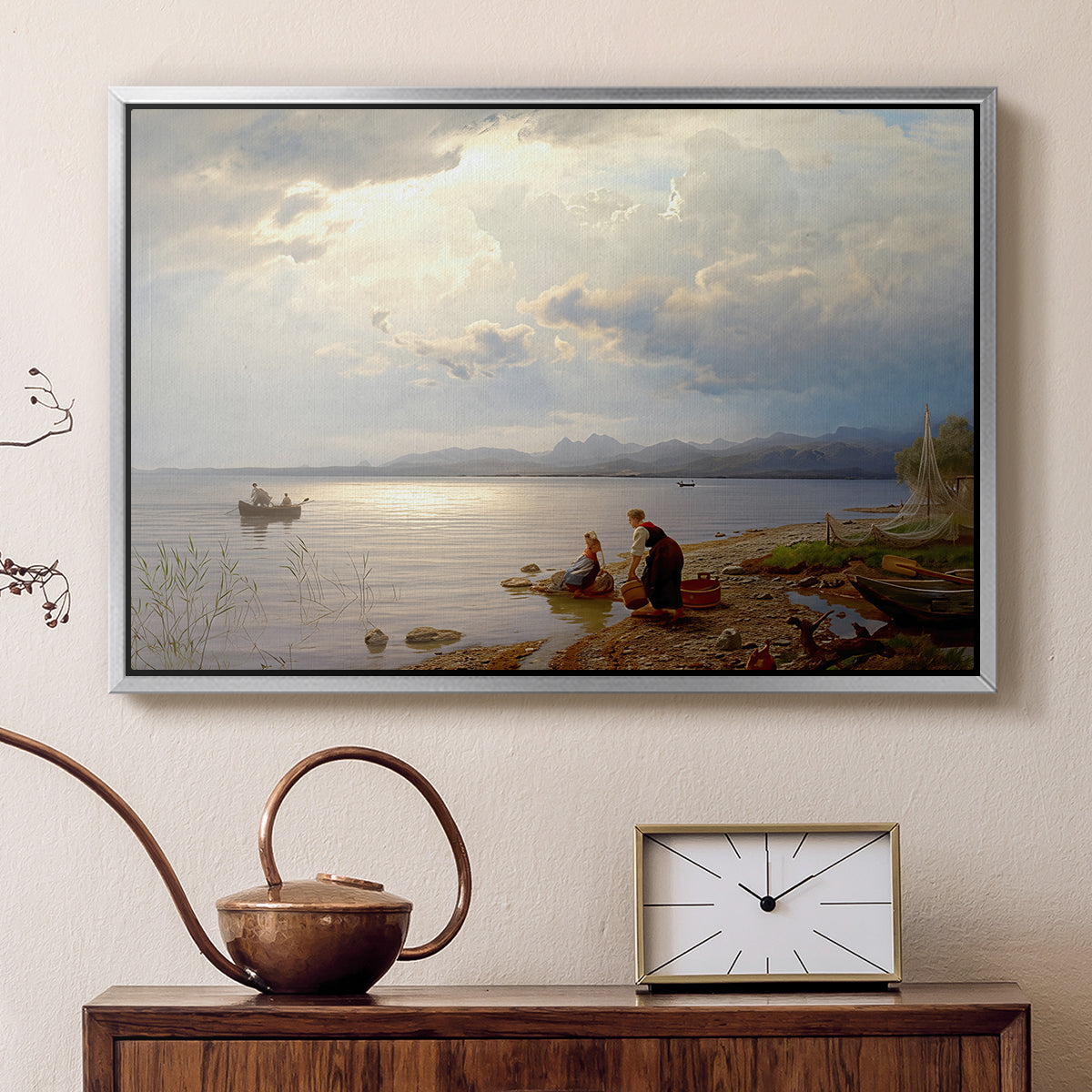 On the Banks of the Chiemsee, 1871 - Floater Framed Canvas Print