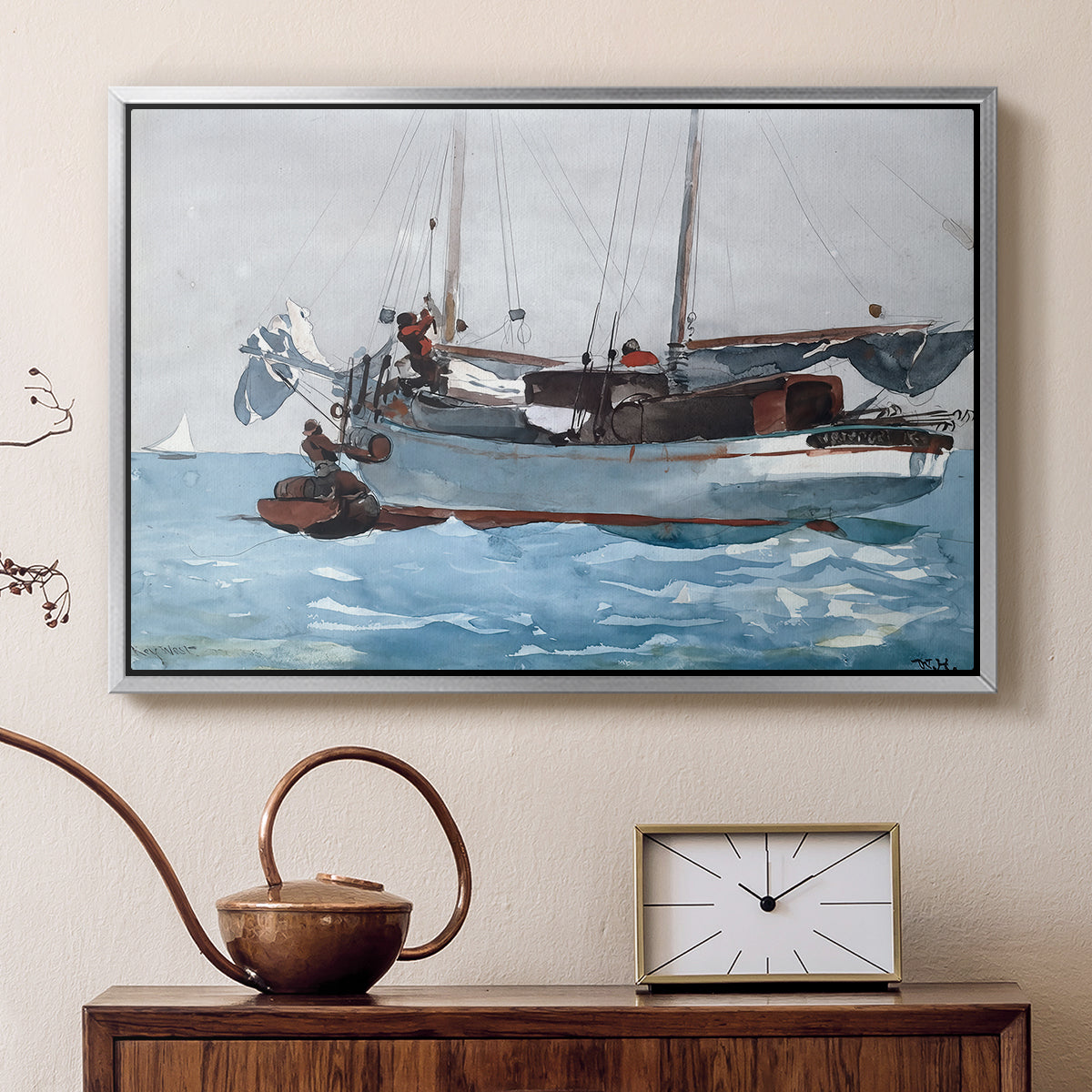 Taking on Wet Provisions, 1903 - Floater Framed Canvas Print