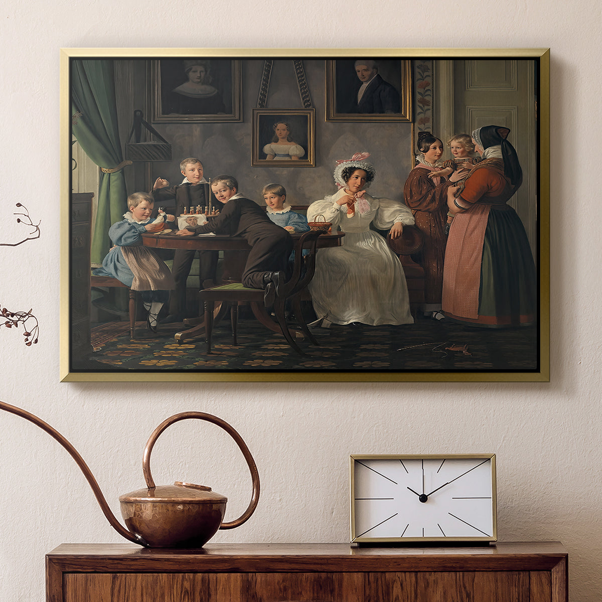 The Waagepetersen Family, 1836 - Floater Framed Canvas Print