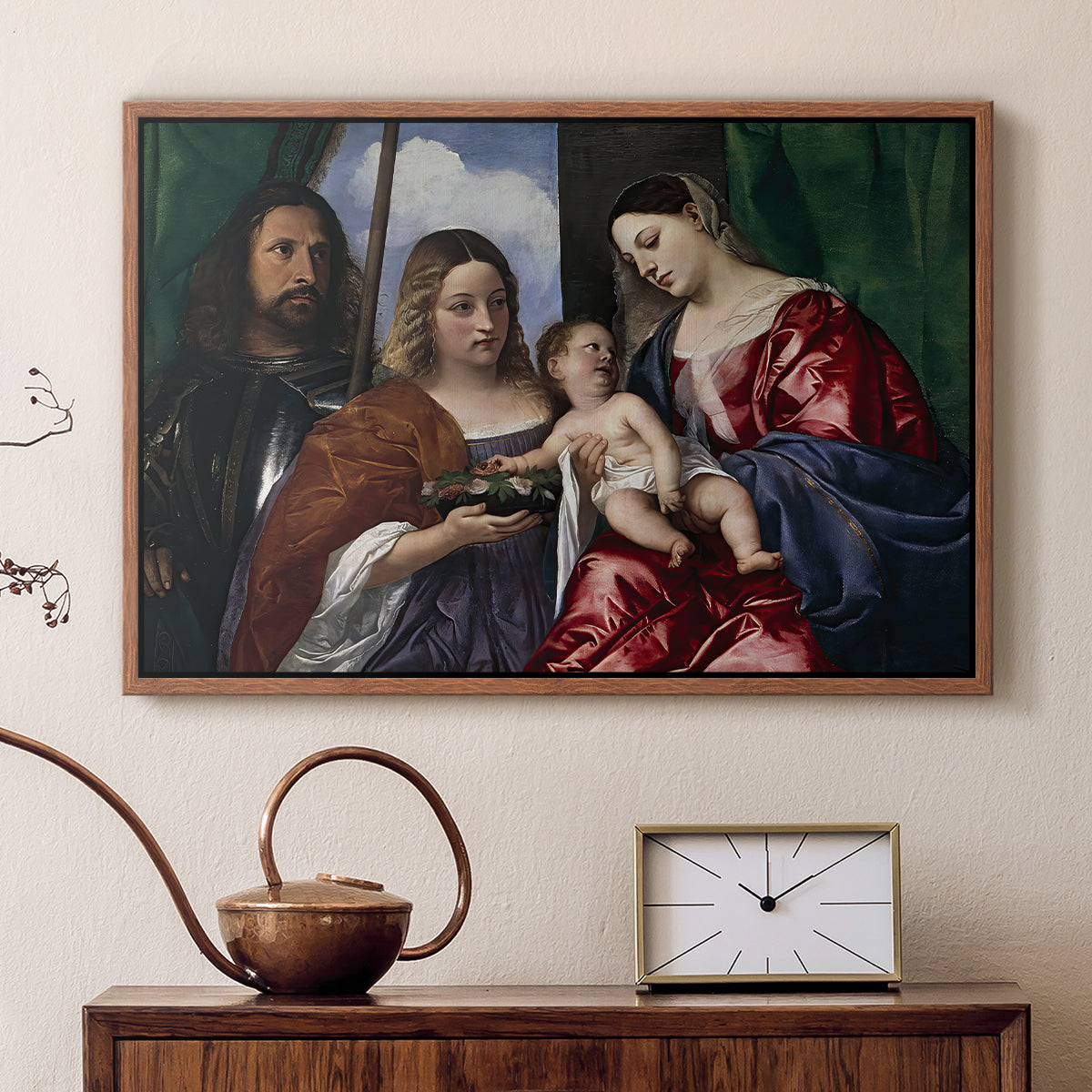 Madonna and Child with Saints Dorothy and George, c. 1516 - Floater Framed Canvas Print