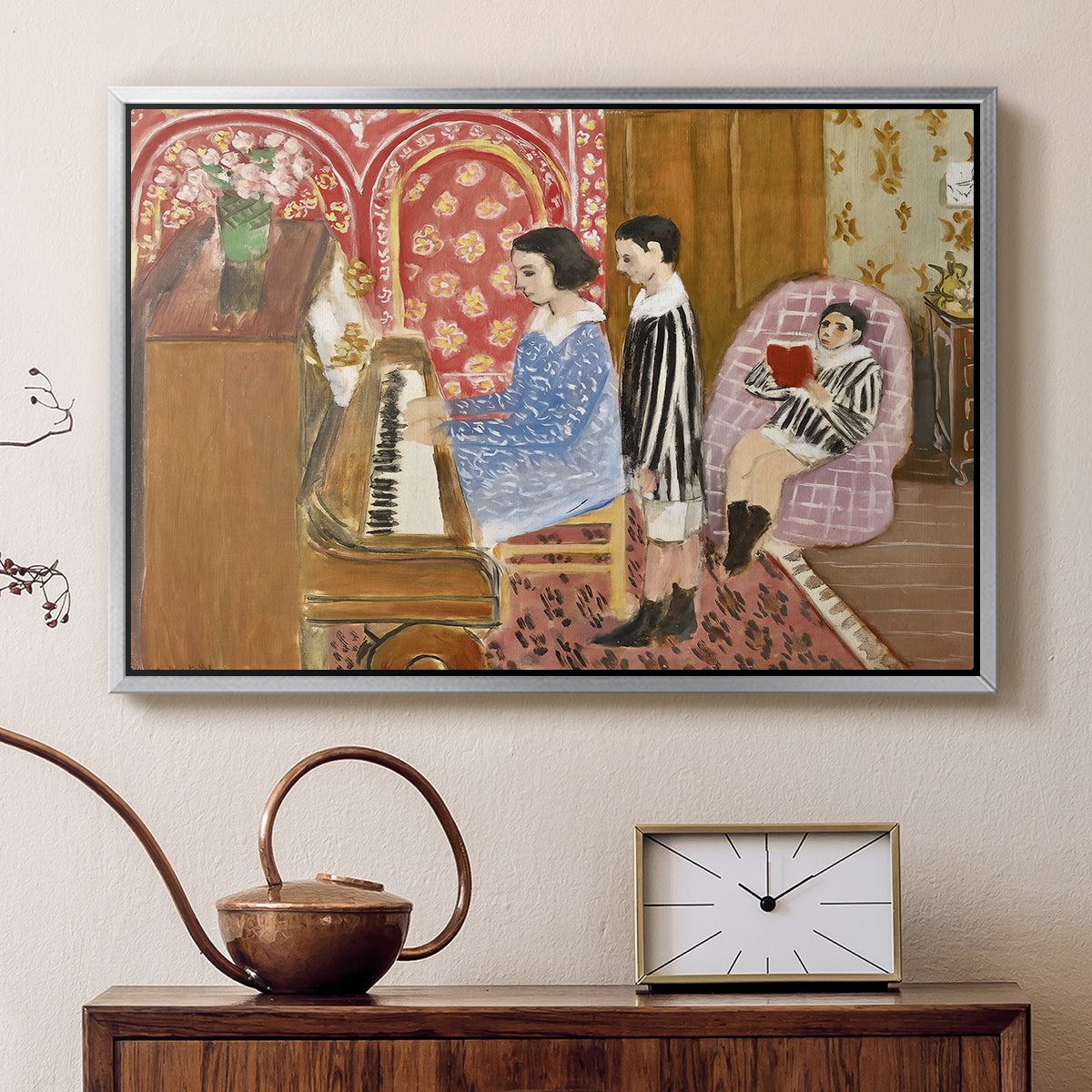 The Piano Lesson, 1923 - Floater Framed Canvas Print