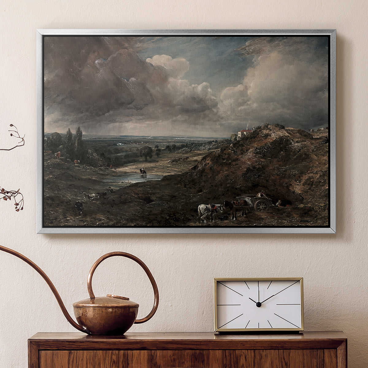 Branch Hill Pond, Hampstead Heath, c. 1828 - Floater Framed Canvas Print