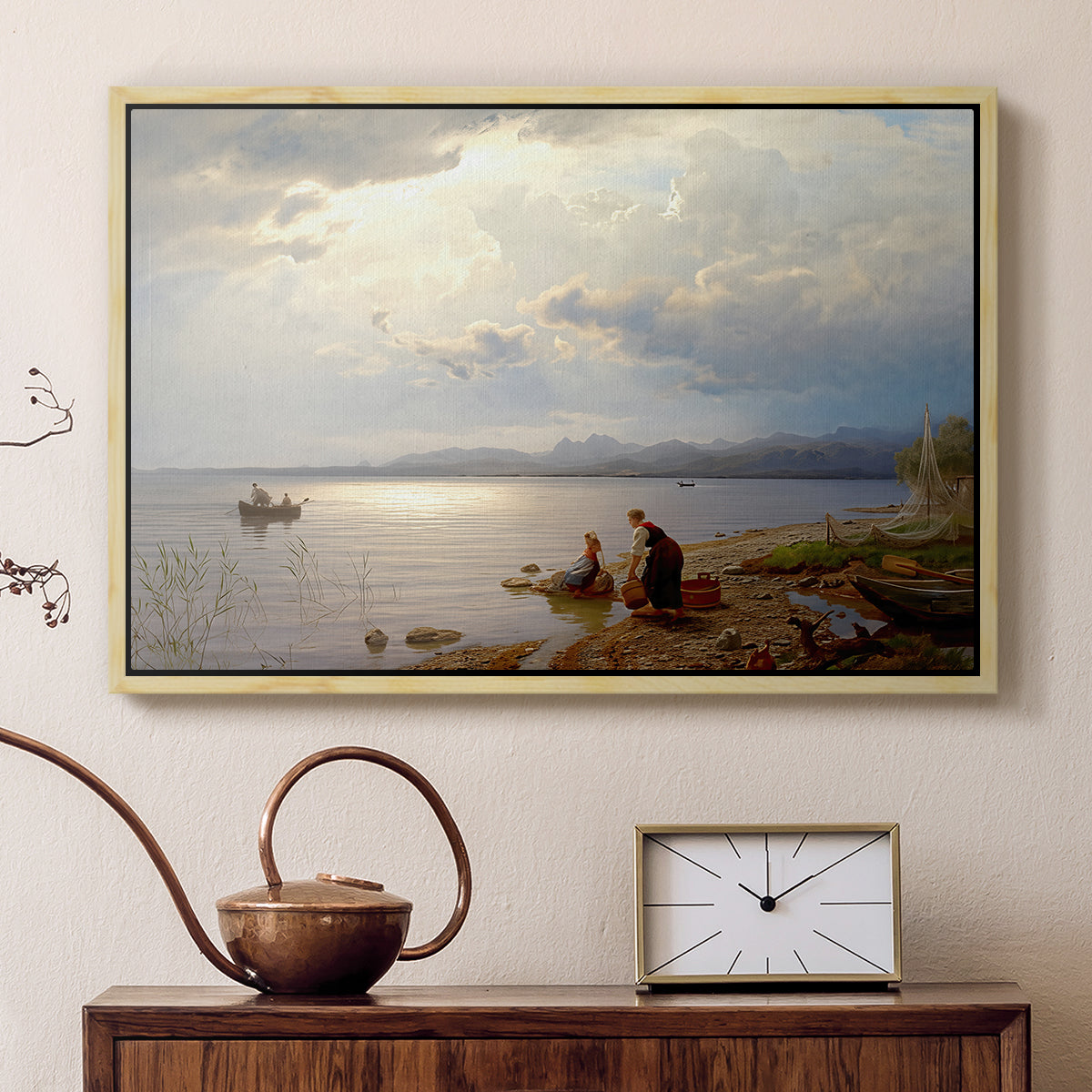 On the Banks of the Chiemsee, 1871 - Floater Framed Canvas Print