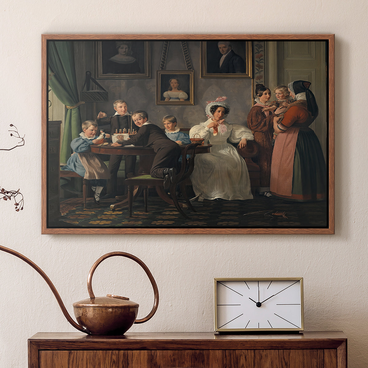 The Waagepetersen Family, 1836 - Floater Framed Canvas Print