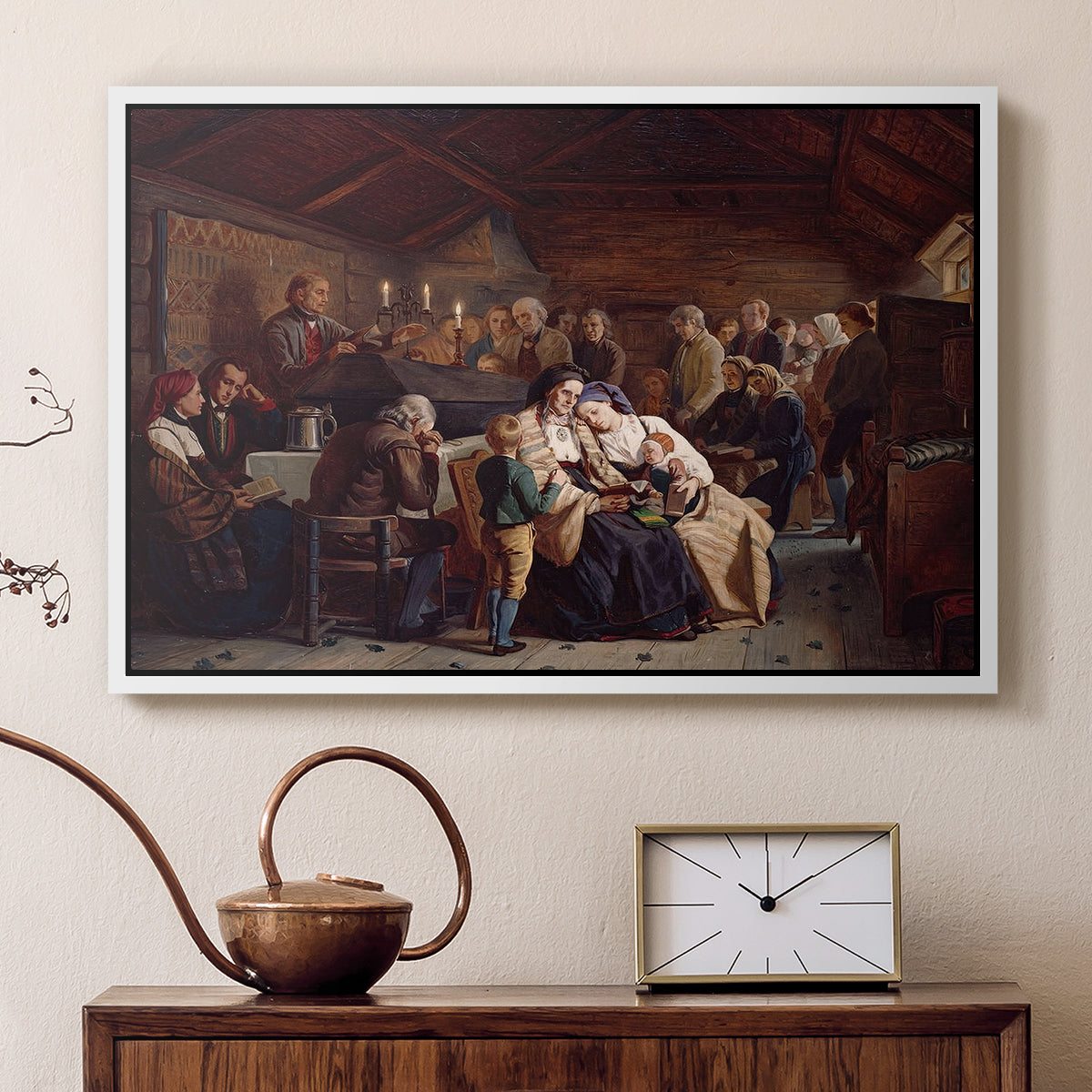 Funeral Feast, 1854 - Floater Framed Canvas Print