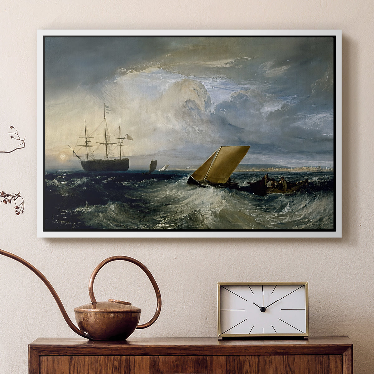 Sheerness as Seen from the Nore, 1808 - Floater Framed Canvas Print