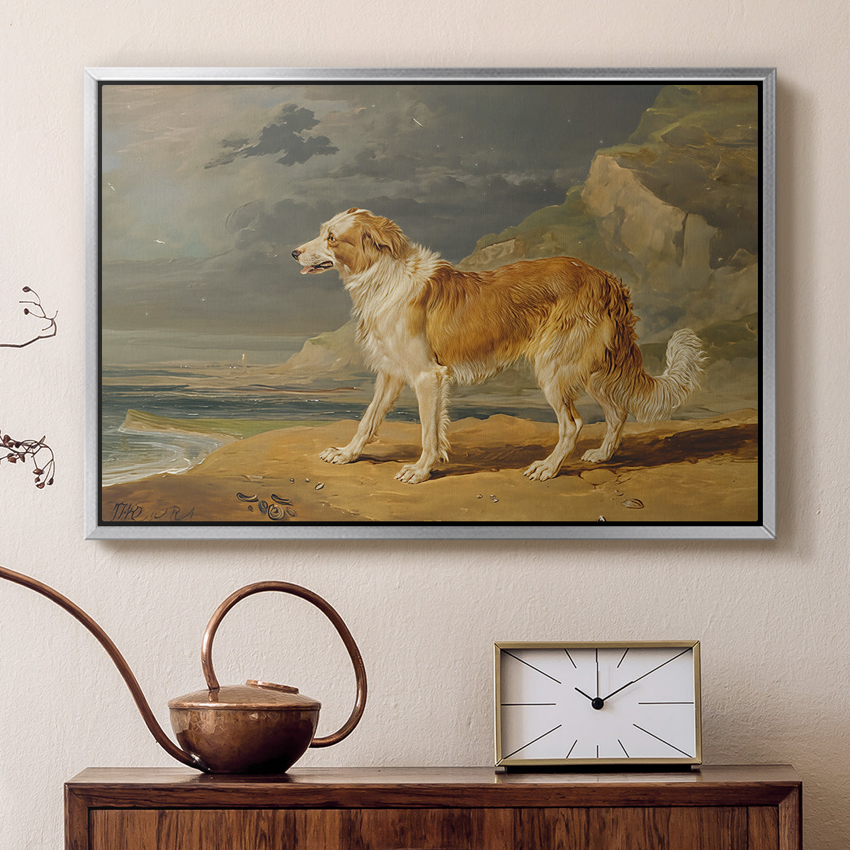 Rough-Coated Collie, 1809 - Floater Framed Canvas Print