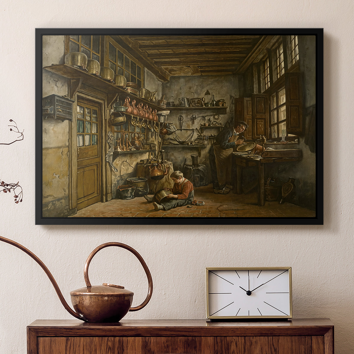 The Tinker, 1861 - Floater Framed Canvas Print