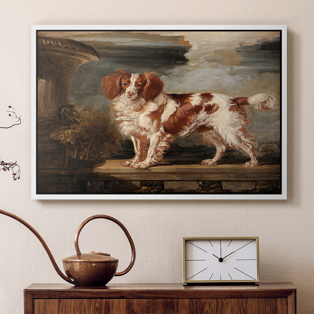 Portrait of Dash, a Favourite Spaniel, Property of Lady Frances Vane-Tempest, 1819 - Floater Framed Canvas Print