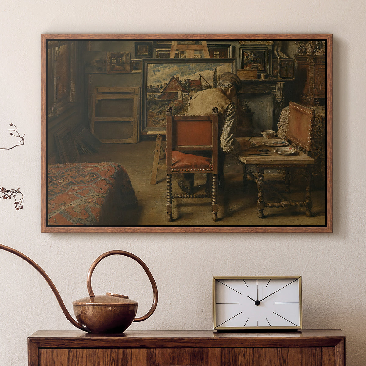 The Retoucher (The Restorer), 1876 - Floater Framed Canvas Print