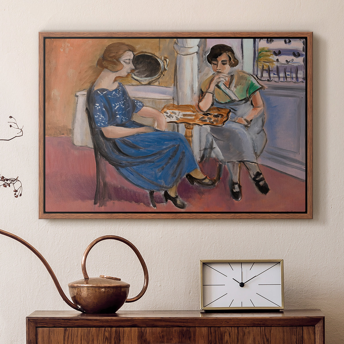 Domino Players, 1921 - Floater Framed Canvas Print