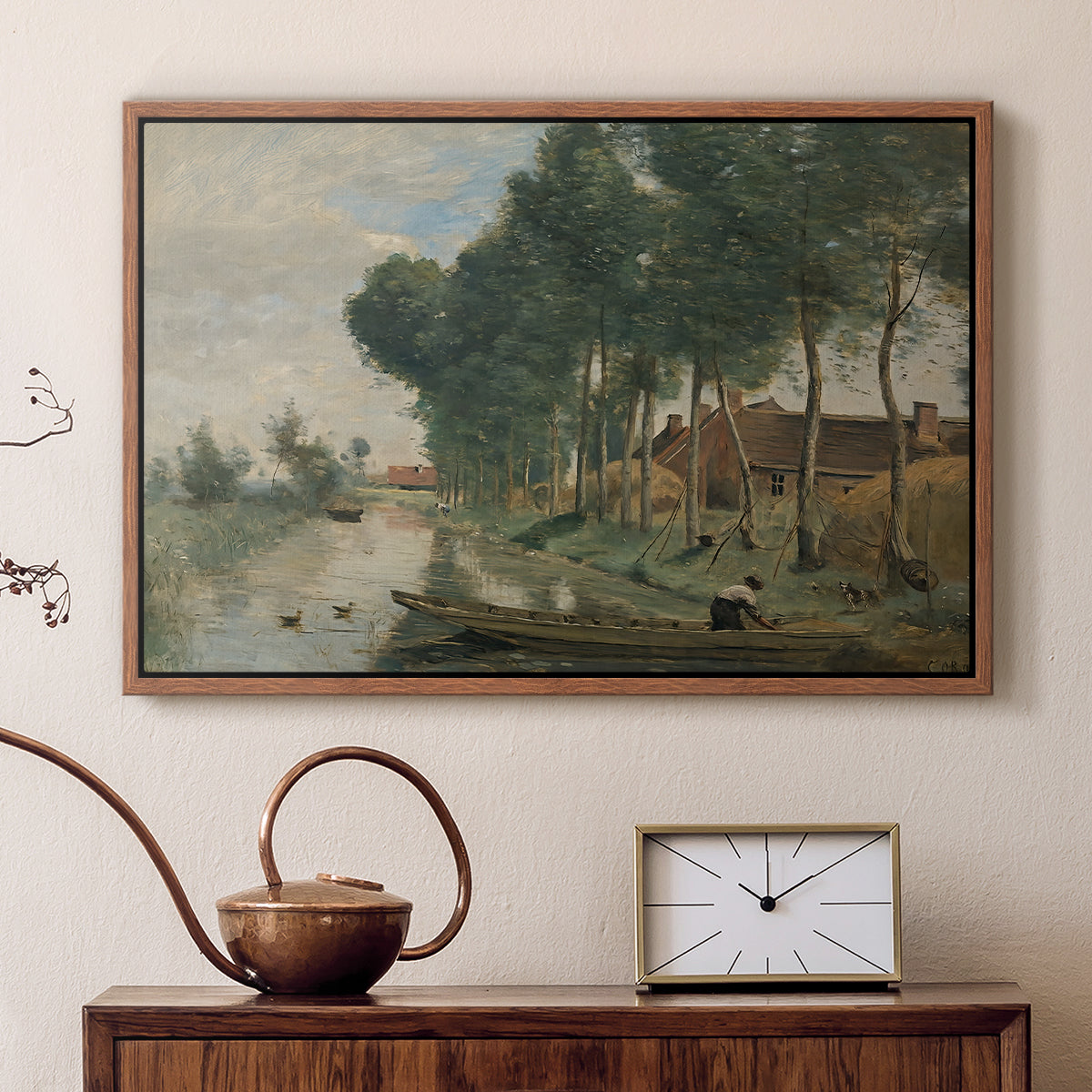 Landscape at Arleux-du-Nord, c. 1871-1874 - Floater Framed Canvas Print