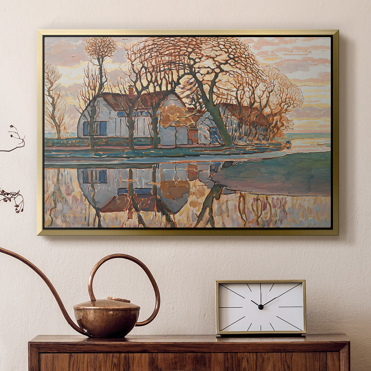 Farm near Duivendrecht, c. 1916 - Floater Framed Canvas Print
