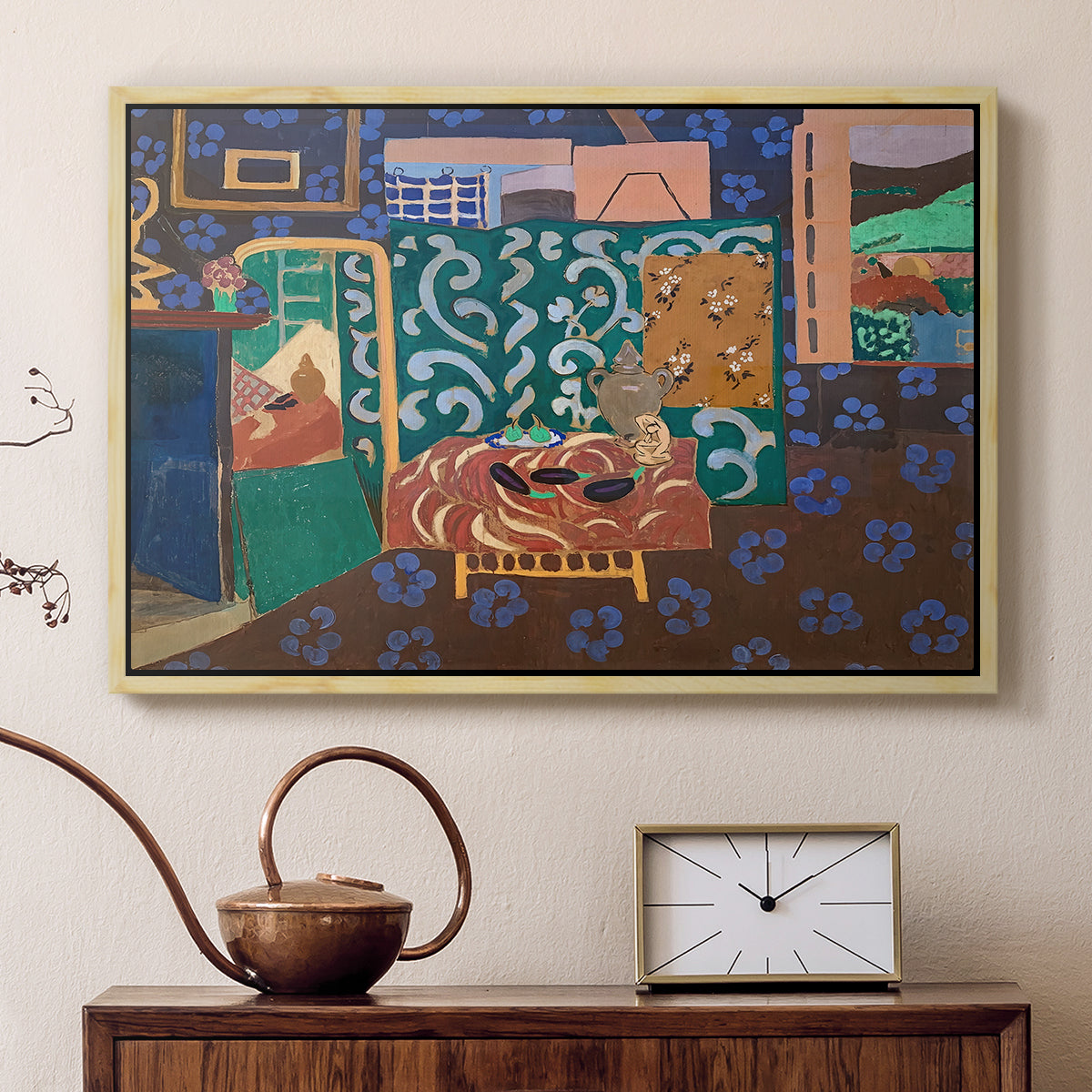 Interior with Aubergines, 1911 - Floater Framed Canvas Print