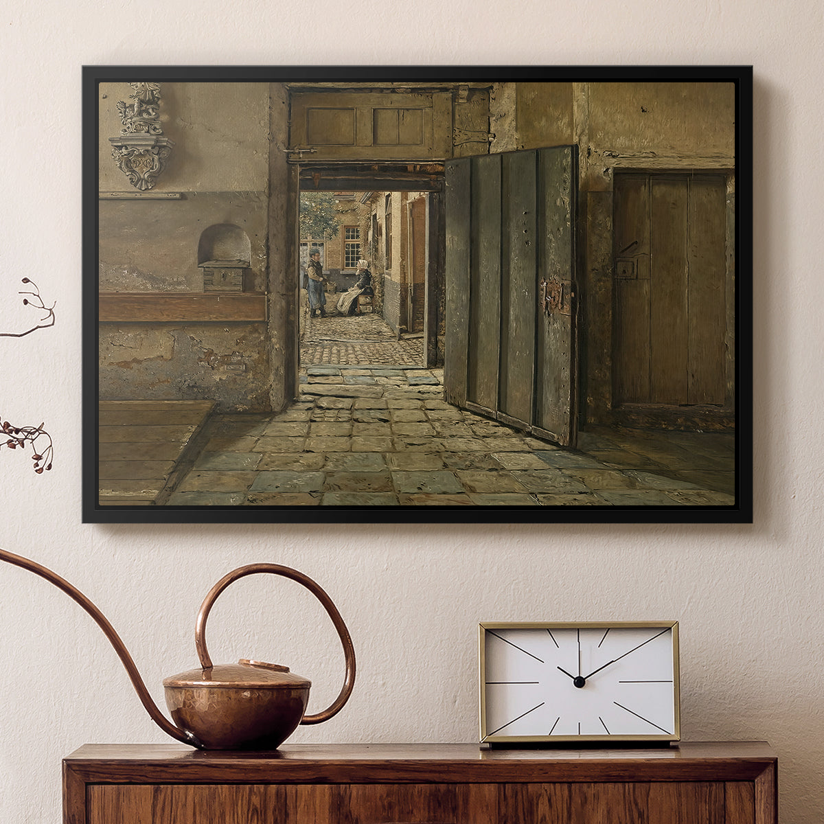 The Conversation, 1884 - Floater Framed Canvas Print
