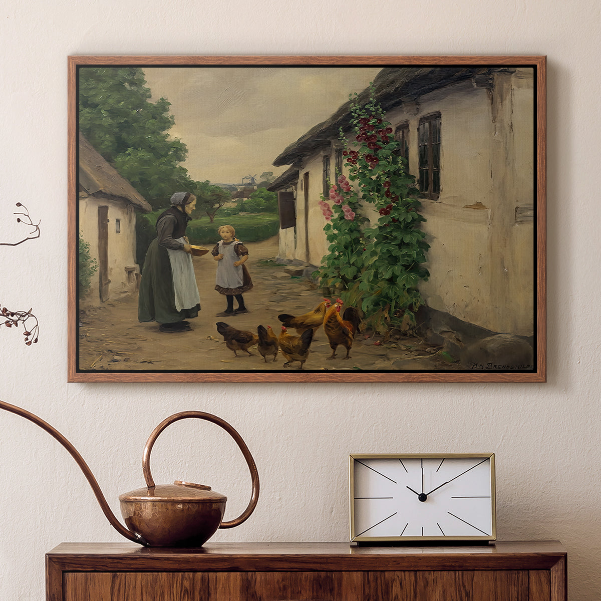Visit to Grandmother, 1914 - Floater Framed Canvas Print