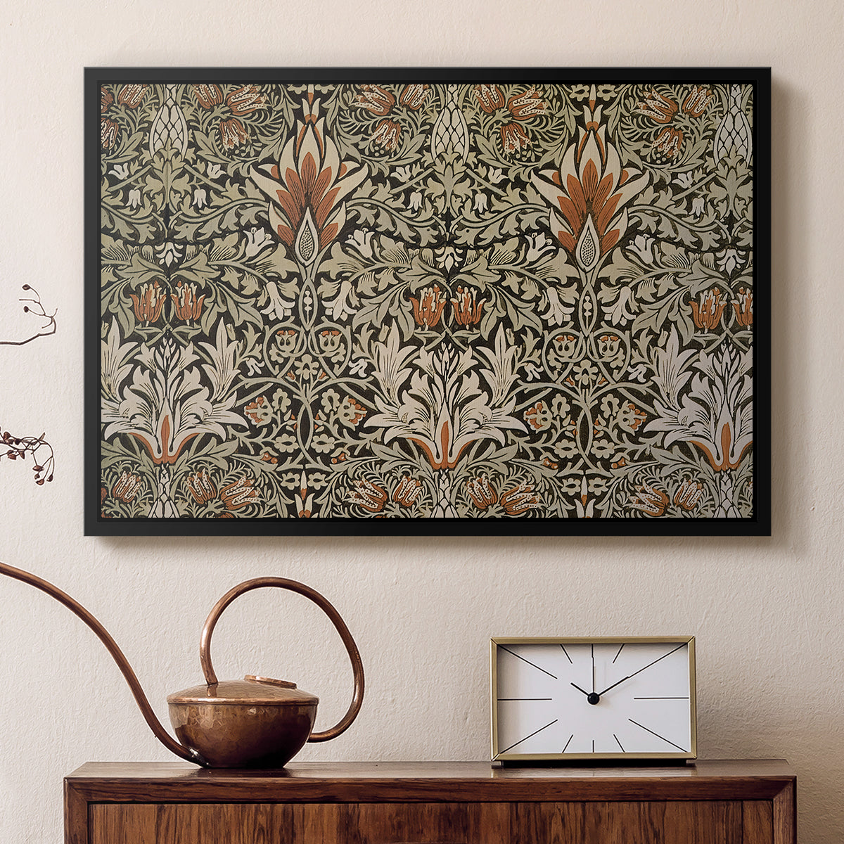 Snakeshead - Charcoal/Spice, c. 1876 - Floater Framed Canvas Print