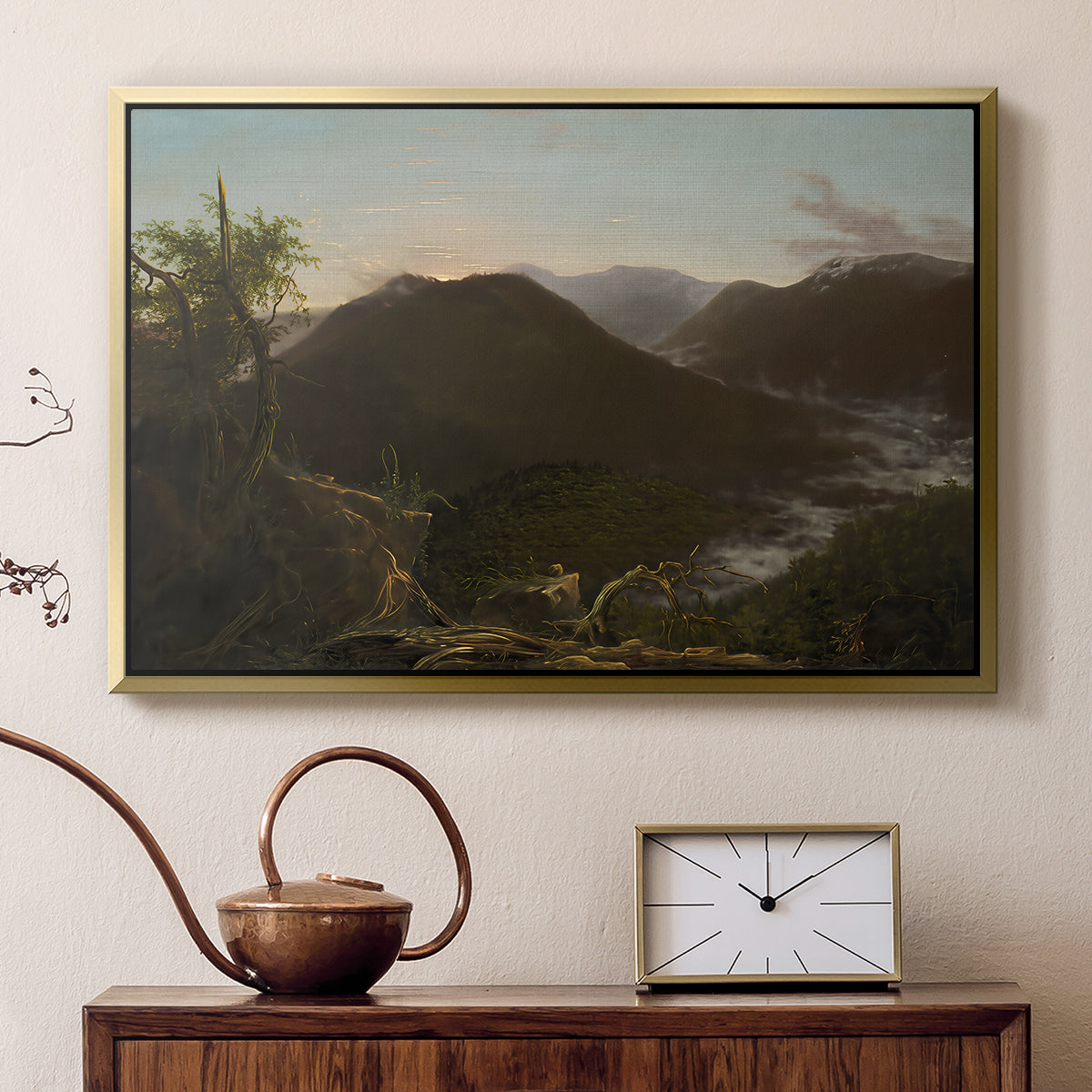 Sunrise in the Catskill Mountains, 1826 - Floater Framed Canvas Print