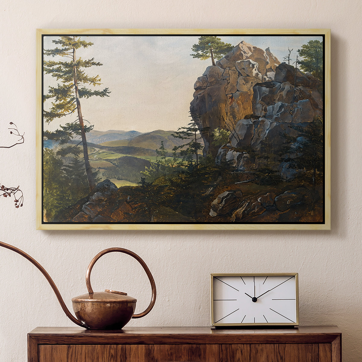 Landscape with the Balbersteine near Miesenbach, 1839 - Floater Framed Canvas Print