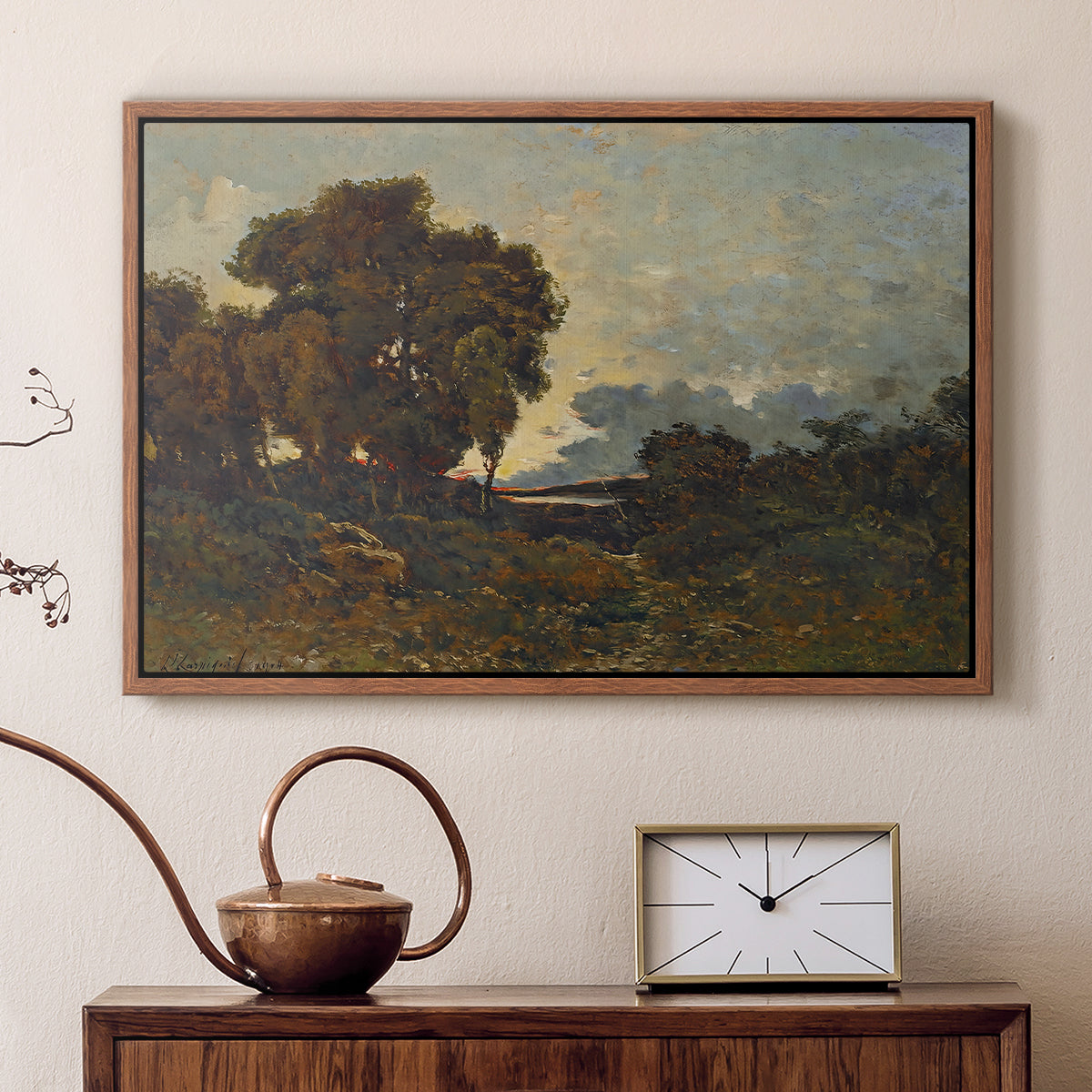 Sunset on the Allier (Soleil couchant sur l'Allier), 1904 - Floater Framed Canvas Print