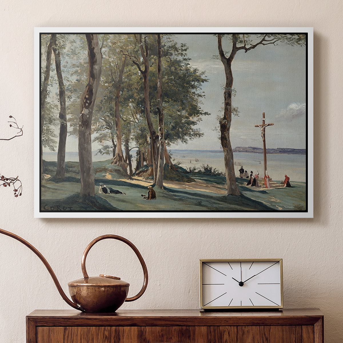 A Calvary on the Cote de Grace, c. 1829 - Floater Framed Canvas Print