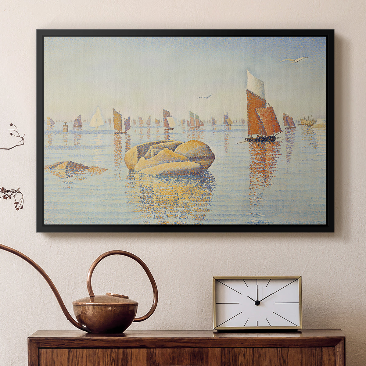 Concarneau, Quiet Morning, Opus 219, 1891 - Floater Framed Canvas Print