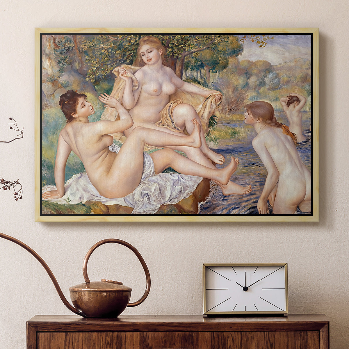 The Large Bathers, 1884-1887 - Floater Framed Canvas Print
