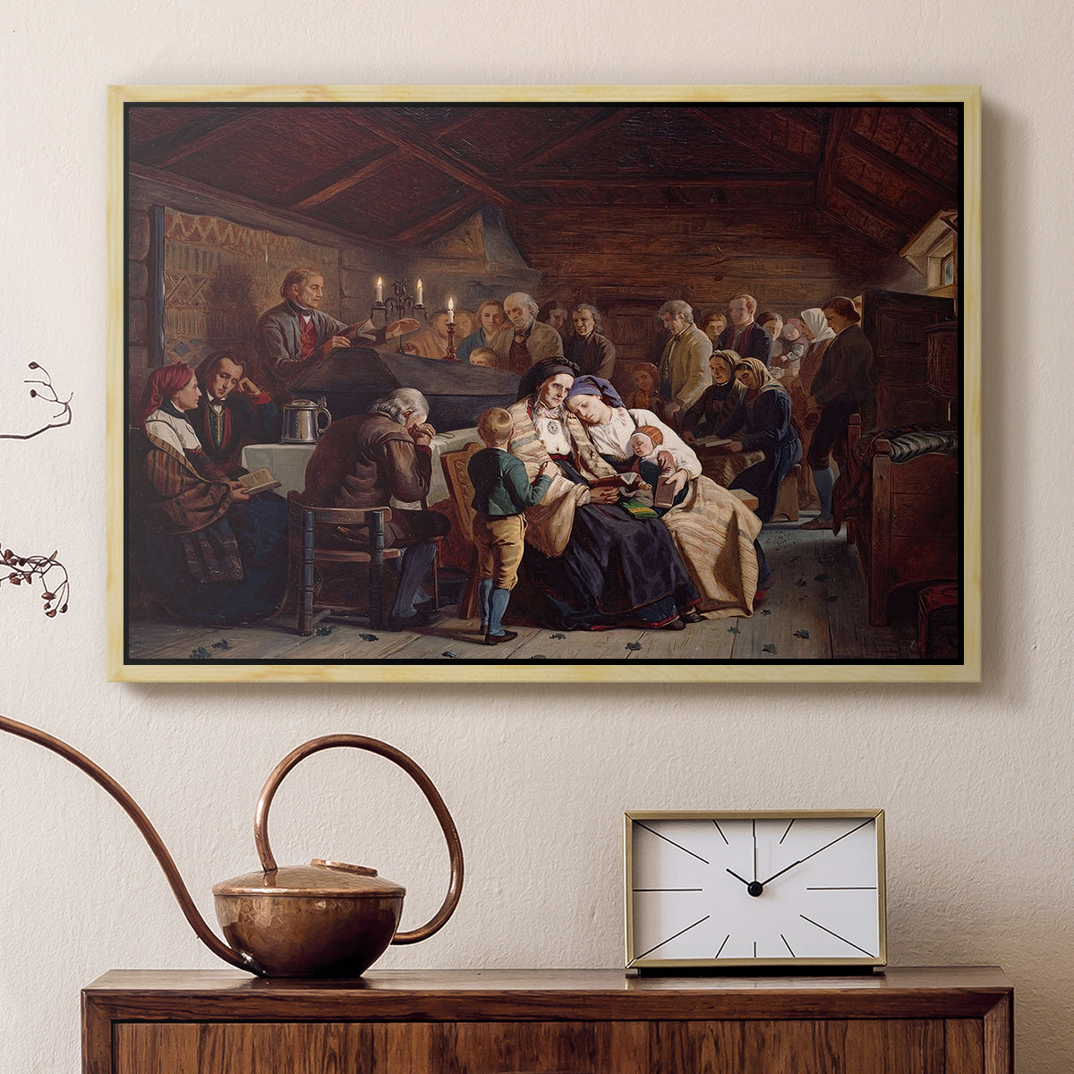 Funeral Feast, 1854 - Floater Framed Canvas Print