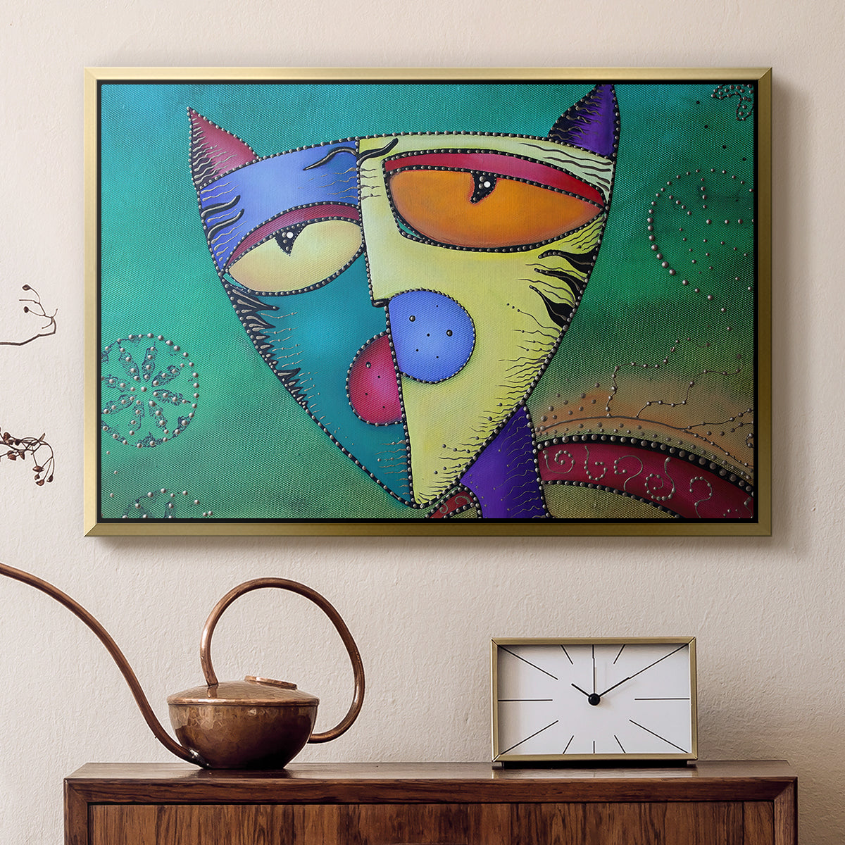 Celestial Cat - Floater Framed Canvas Print
