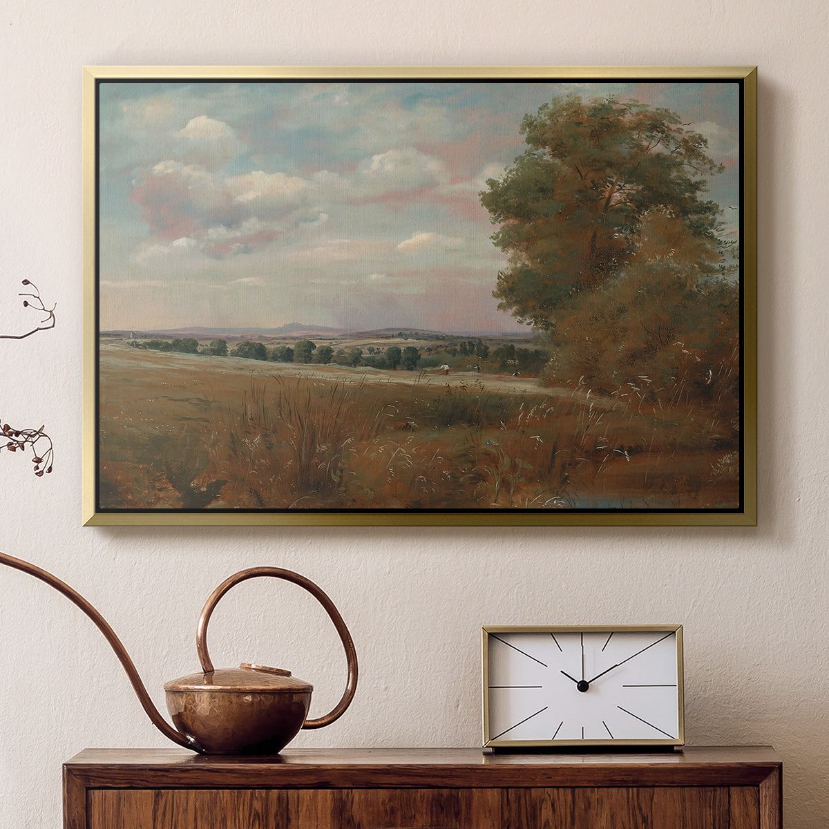 Landscape at Hampstead, with Harrow in the Distance, c. 1849-1855 - Floater Framed Canvas Print