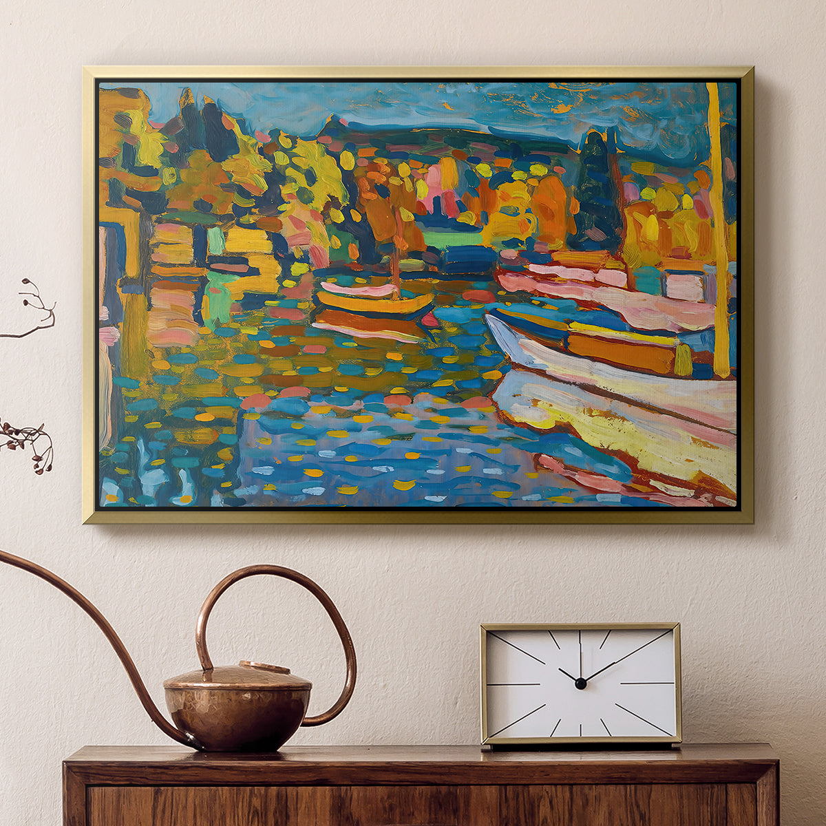 Study for Autumn Landscape with Boats, 1908 - Floater Framed Canvas Print