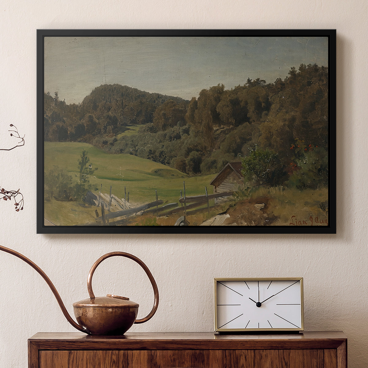 Landscape at Ljan, 1858 - Floater Framed Canvas Print