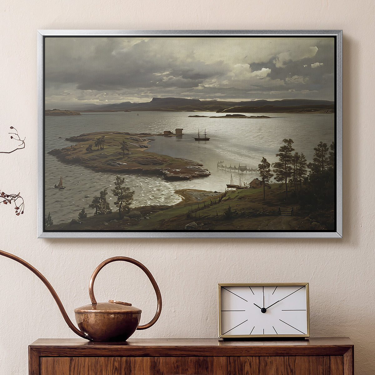 The Fjord at Sandviken (Sandviksfjorden), 1879 - Floater Framed Canvas Print