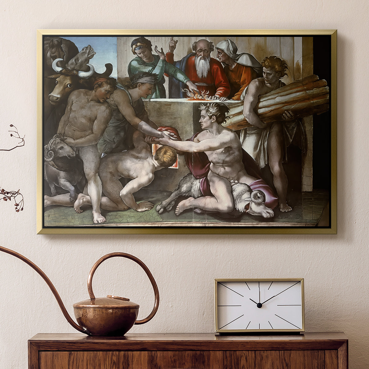 The Sacrifice of Noah (Sistine Chapel), 1509 - Floater Framed Canvas Print
