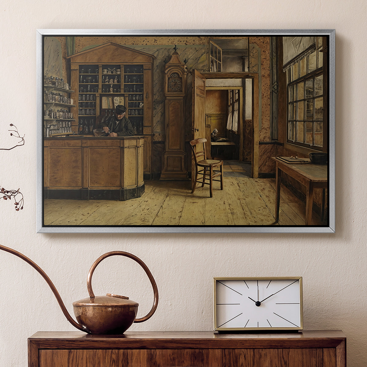 The Old Inn 'Het Loodshuis' in Antwerp, 1877 - Floater Framed Canvas Print