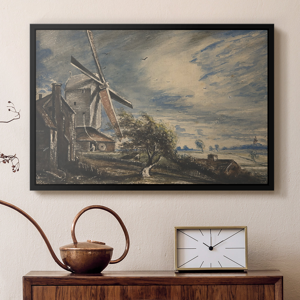 A Mill Near Colchester, c. 1833 - Floater Framed Canvas Print