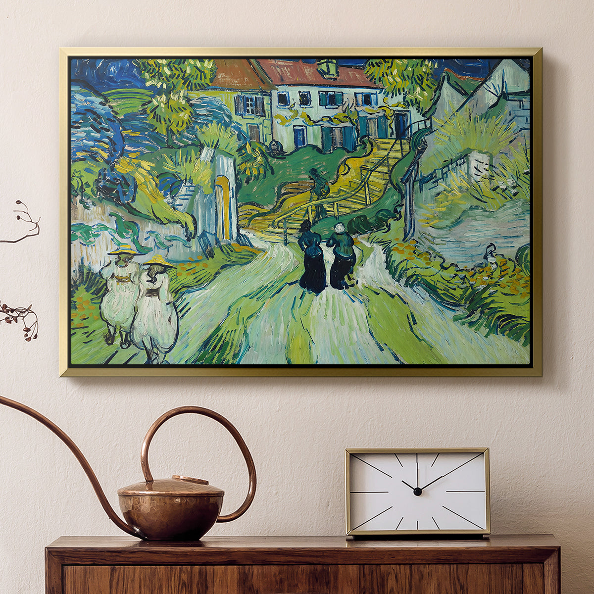 Stairway at Auvers, 1890 - Floater Framed Canvas Print