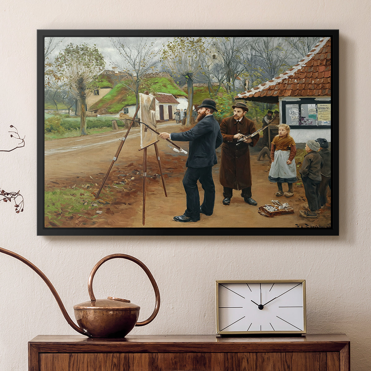 L. A. Ring Painting near Aasum Smithy, 1893 - Floater Framed Canvas Print