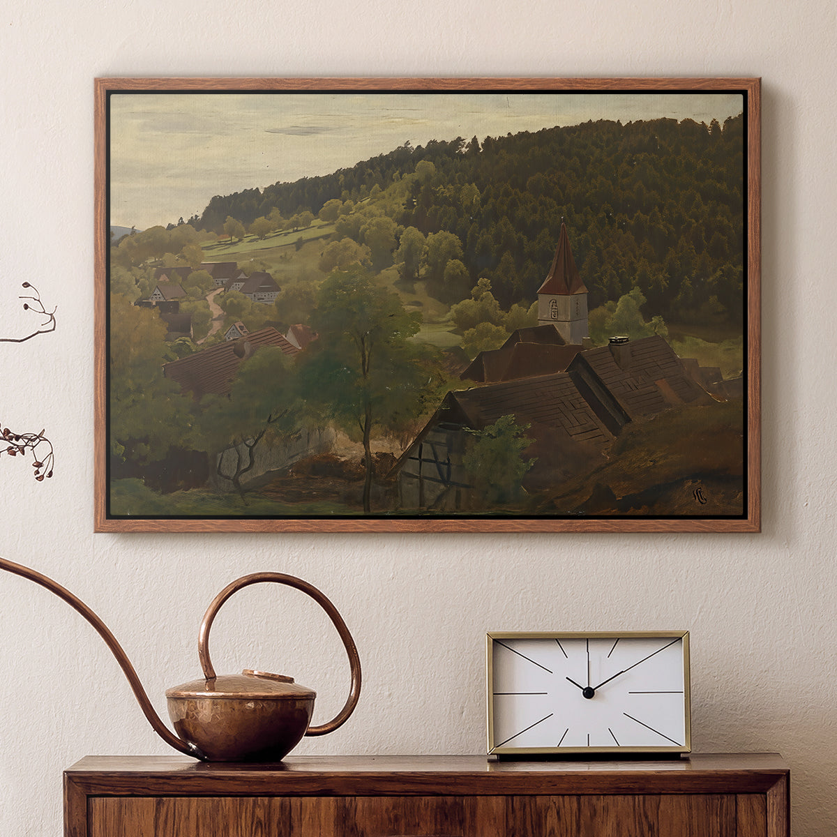 Landscape from Ebersteinburg in Baden, 1876 - Floater Framed Canvas Print