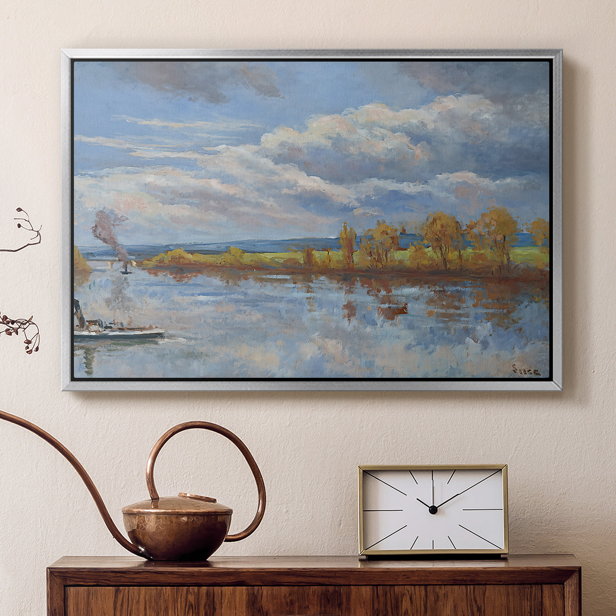 The Banks of the River Seine, 1893 - Floater Framed Canvas Print