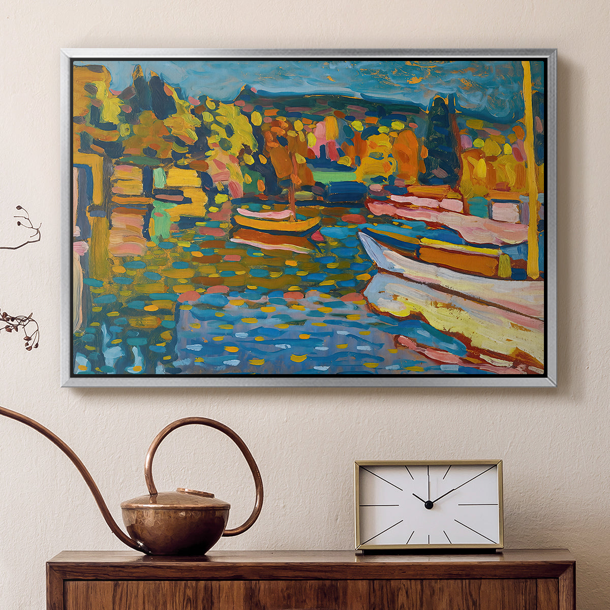 Study for Autumn Landscape with Boats, 1908 - Floater Framed Canvas Print